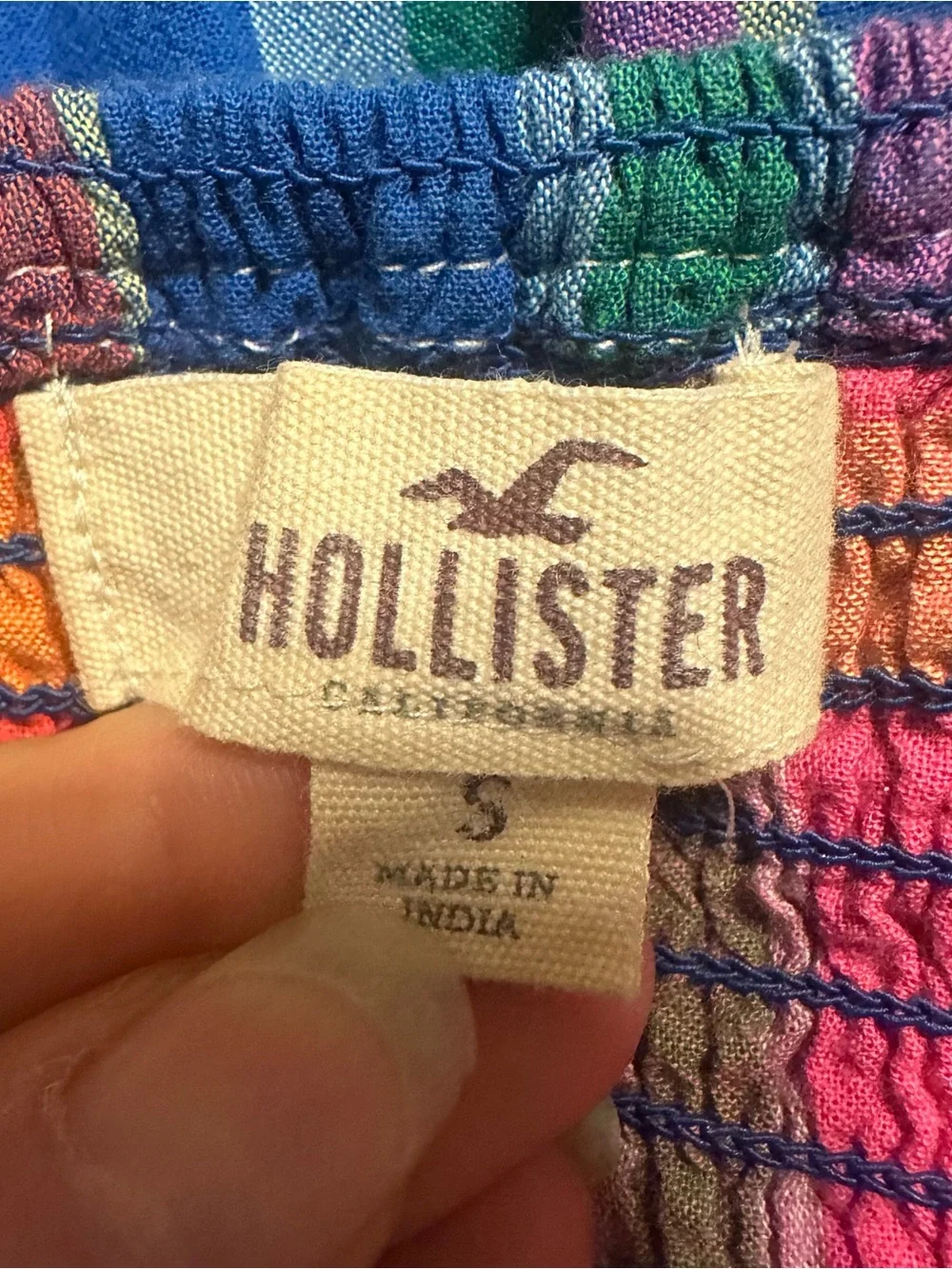 Hollister Blue, Green, Pink & Orange Plaid Halter Dress